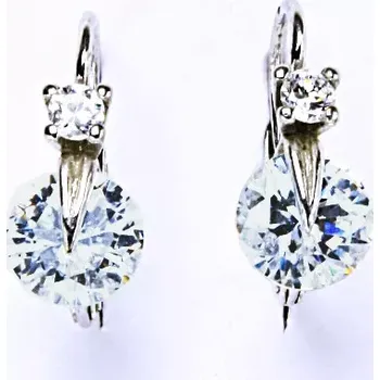 Náušnice Stříbrné náušnice zirkon akvamarin - NK1289 (Stříbrné náušnice se zirkony 7mm)