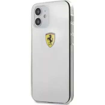 Pouzdro na mobilní telefon Ferrari On Track Logo Print Kryt pro Apple iPhone 12 mini transparentní (3700740480076)