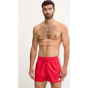 Plavkové šortky adidas 3-Stripes JX5023 červená 33X, vel. M