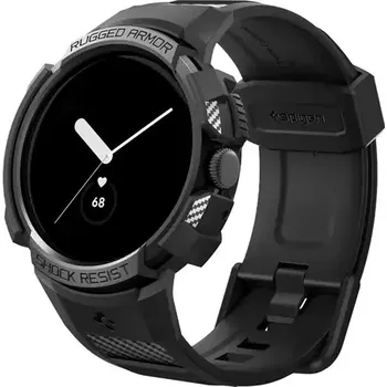 Spigen Rugged Armor Pro ochranný kryt s řemínkem pro Google Pixel Watch/Watch 2 černá (ACS04800)