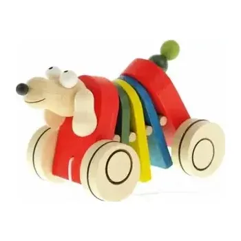 Dřevěná hračka Česká dřevěná hračka Dřevěná tahací hračka - Pes klapací (CH21223)
