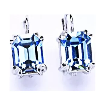 Náušnice Stříbrné náušnice Swarovski krystal akvamarin- NK1201 (Stříbrné náušnice Swarovski)