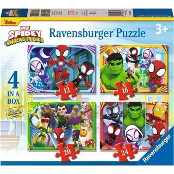 Ravensburger Spidey a jeho úžasní přátelé 4 v 1 - 12+16+20+24 dílků (120010647)