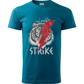 Tygr - strike - Klasické pánské triko vyšší gramáže - M ( Petrolejová )