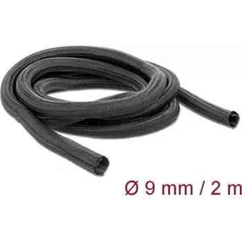 Kabel do PC Delock Samouzavírací pletené opláštění 2 m x 9 mm černá (18852)