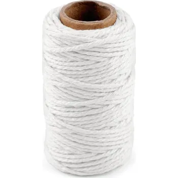 Příze Bavlněná šňůra Ø2 mm, barva 1 bílá přírodní