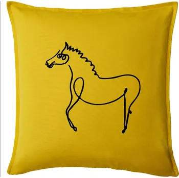Polštář Kůň kreslený - Polštář 50x50 - 50x50 - Pouze potah ( Žlutá )