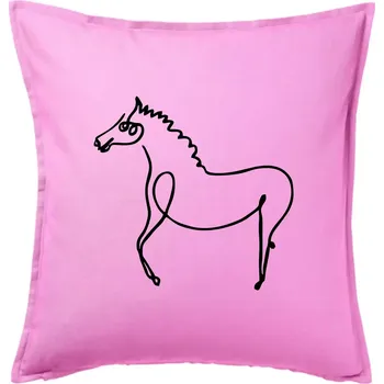 Polštář Kůň kreslený - Polštář 50x50 - 50x50 - Pouze potah ( Růžová )