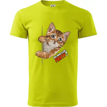 Pánská móda Řekl někdo slovo party - Klasické pánské triko vyšší gramáže - M ( Limetková )