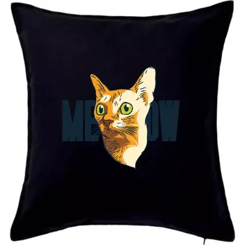 Polštář Kočka meow - Polštář 50x50 - 50x50 - Pouze potah ( Černá )