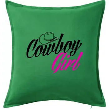 Polštář Cowboy Girl - Polštář 50x50 - 50x50 - Pouze potah ( Středně zelená )