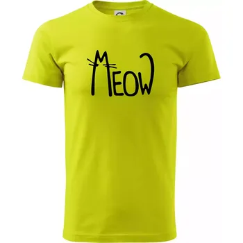 Pánské tričko Meow - Mňau - Klasické pánské triko vyšší gramáže - XL ( Limetková )