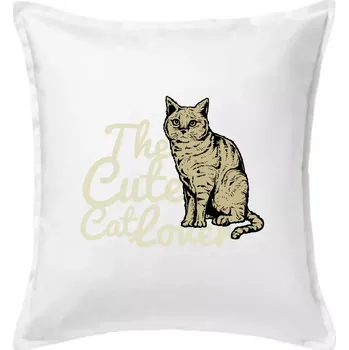 Polštář The cute cat lover - Polštář 50x50 - 50x50 - Pouze potah ( Bílá )