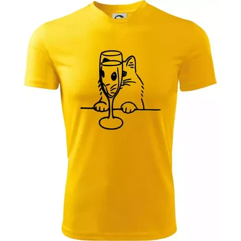 Chlapecké tričko Kočka a sklínka - Dětské triko sportovní (dresovina) - 146 cm/10 let ( Žlutá )