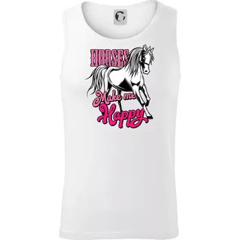 Horses Make me Happy - Tílko pánské Core - XL ( Bílá )