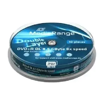 Optické médium 10ks DVD+R 8,5GB MEDIARANGE 8x