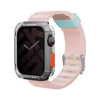 Řemínek na hodinky SKINARMA SHOKKU silikonový řemínek pro Apple Watch 45/44/42 mm růžová (8886461243413)