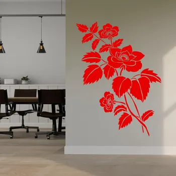 Samolepící dekorace Živá Zeď Samolepka na zeď Květina Barva: červená, Velikost: 60 x 44 cm