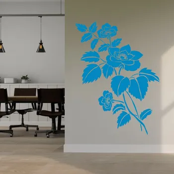 Samolepící dekorace Živá Zeď Samolepka na zeď Květina Barva: modrá, Velikost: 60 x 44 cm
