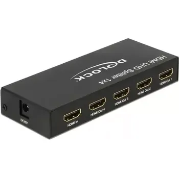 Video kabel Delock HDMI UHD Splitter 1 x HDMI in - 4 x HDMI out 4K černá (18684)