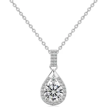 Řetízek Olivie Stříbrný náhrdelník 1ct 6,5mm MOISSANITE 9735 Ag 925; ≤2,6 g.