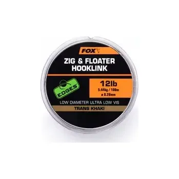 FOX Vlasec Zig and Floater Hooklink Trans Khaki 100m 0,28mm 12lb (CML169)