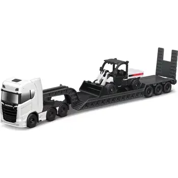 autíčko Maisto Mini pracovní stroje - Sada tahače Scania 770S s přívěsem + Toolcat 5600 (90159064114)