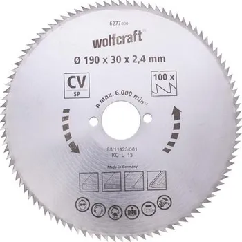 Pilový kotouč WOLFCRAFT 1 plát kotoucové pily CV 80 zubu, o127mm, 6255000