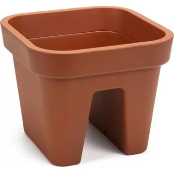 Květináč Lamela Balkonový květináč na zábradlí 29x29x24 cm Lobelia, terakota