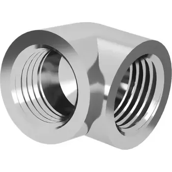 Fitinka Barrow G1/4 (F-F) spojka - 90° koleno stříbrná (TDWT90SN-V2 s)