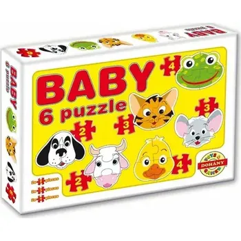 Puzzle DOHÁNY Baby puzzle Zvířecí hlavičky 6v1 (125681-DO)