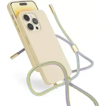 Pouzdro na mobilní telefon Epico Silikonový zadní kryt se šňůrkou pro Apple iPhone 14 Pro béžová (69310102300003)