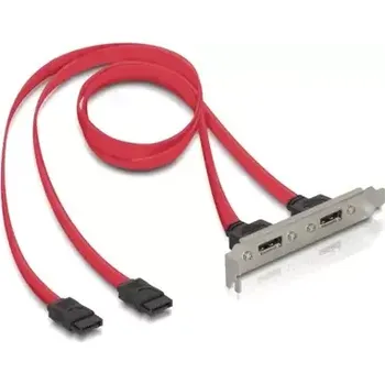 Kabel do PC DeLock Výstupní zadní slot 2x eSATA 45cm červená (65116)