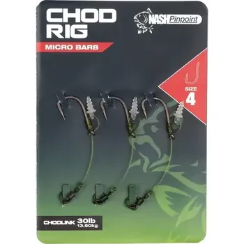 Rybářský háček Nash Háček Chod Rig Barbed Velikost 4 3ks (T6300)