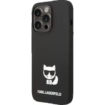 Pouzdro na mobilní telefon Karl Lagerfeld Liquid Silicone Choupette Zadní Kryt pro Apple iPhone 14 Pro černá (3666339076573)