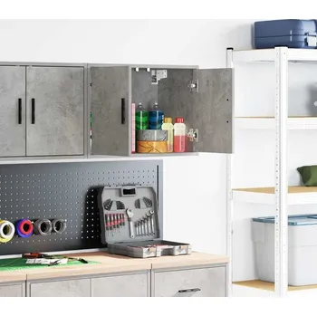 Dílenský stůl vidaXL Garážová nástěnná skříňka Dřevěné konstrukce [860659] Barva: Betonová šedá