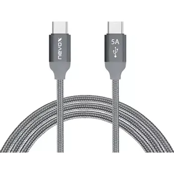 Datový kabel Nevox Kabel USB-C (M) - USB-C (M) 1 m šedá (4250686406535)