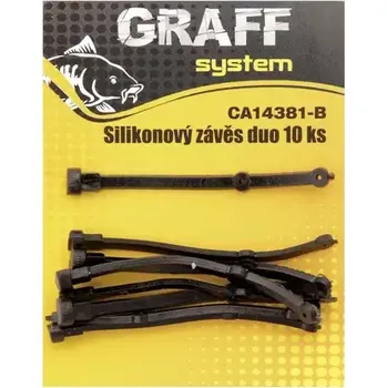 Volný čas Graff Silikonový závěs duo 10ks Černý (CA14381-B)