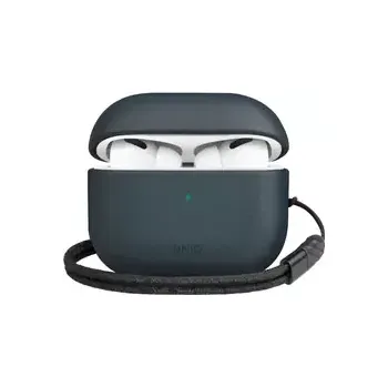 Pouzdro na mobilní telefon Uniq Terra kožené pouzdro pro Apple AirPods 2021 modrá (8886463676844)