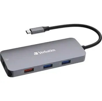 USB hub Verbatim Multiport Hub CMH-09 USB-C šedá (32152)