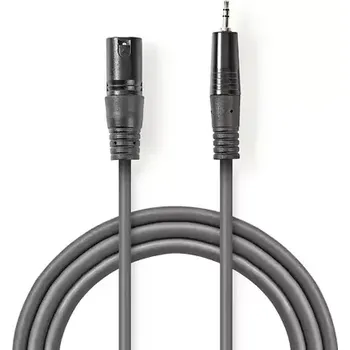 Audio kabel Nedis Vyvážený Audio kabel XLR 3pinový (F) - jack 3.5 mm (M) 3.00 m tmavě šedá (COTH15300GY30)