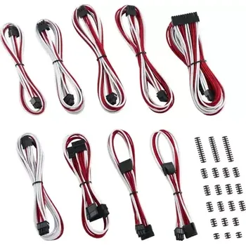 Kabel do PC CableMod Classic ModMesh C-Series Kabel Kit pro Corsair Rmi RMx - bílo-červená (CM-CSR-CKIT-NKWR-R)