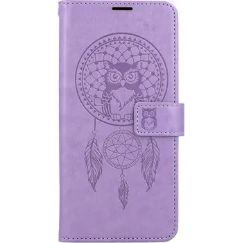 Pouzdro na mobilní telefon Pouzdro Xiaomi Redmi Note 13 Pro knížkové Lapač se sovičkou fialové (kryt neboli obal na Xiaomi Redmi Note 13 Pro)