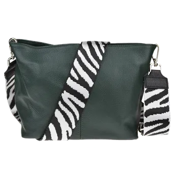 Kabelka NovaKabelka.cz Kožená italská crossbody kabelka Batilda Verde Scura s přídavným popruhem VII