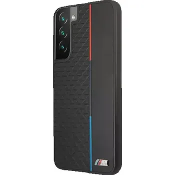 Pouzdro na mobilní telefon BMW PU Triangles Tricolor Line Kryt pro Samsung Galaxy S22+ černá (3666339043308)