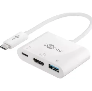 Redukce Goobay 62104 adaptér USB-C M na HDMI F USB-A F USB-C bílá (4040849621048)