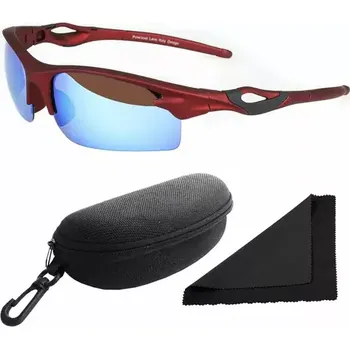 Polarized Brýle sluneční 174 - obroučky červené - skla modrá zrcadlová (56.010)