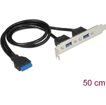 USB hub Delock Záslepka 1 x 19 pin USB 3.0 pin konektor samice interní > 2 x USB 3.0 Typ-A samice externí 84836