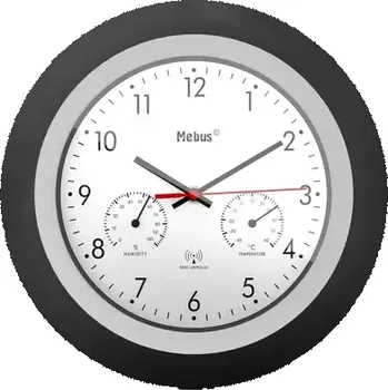 Hodiny Mebus 19449 - Rádiem řízené nástěnné hodiny s teploměrem a vlhkoměrem (19449)