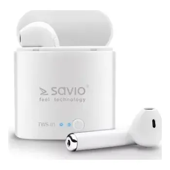 Sluchátka SAVIO TWS-01 Bluetooth sluchátka do uší bílá (TWS-01)